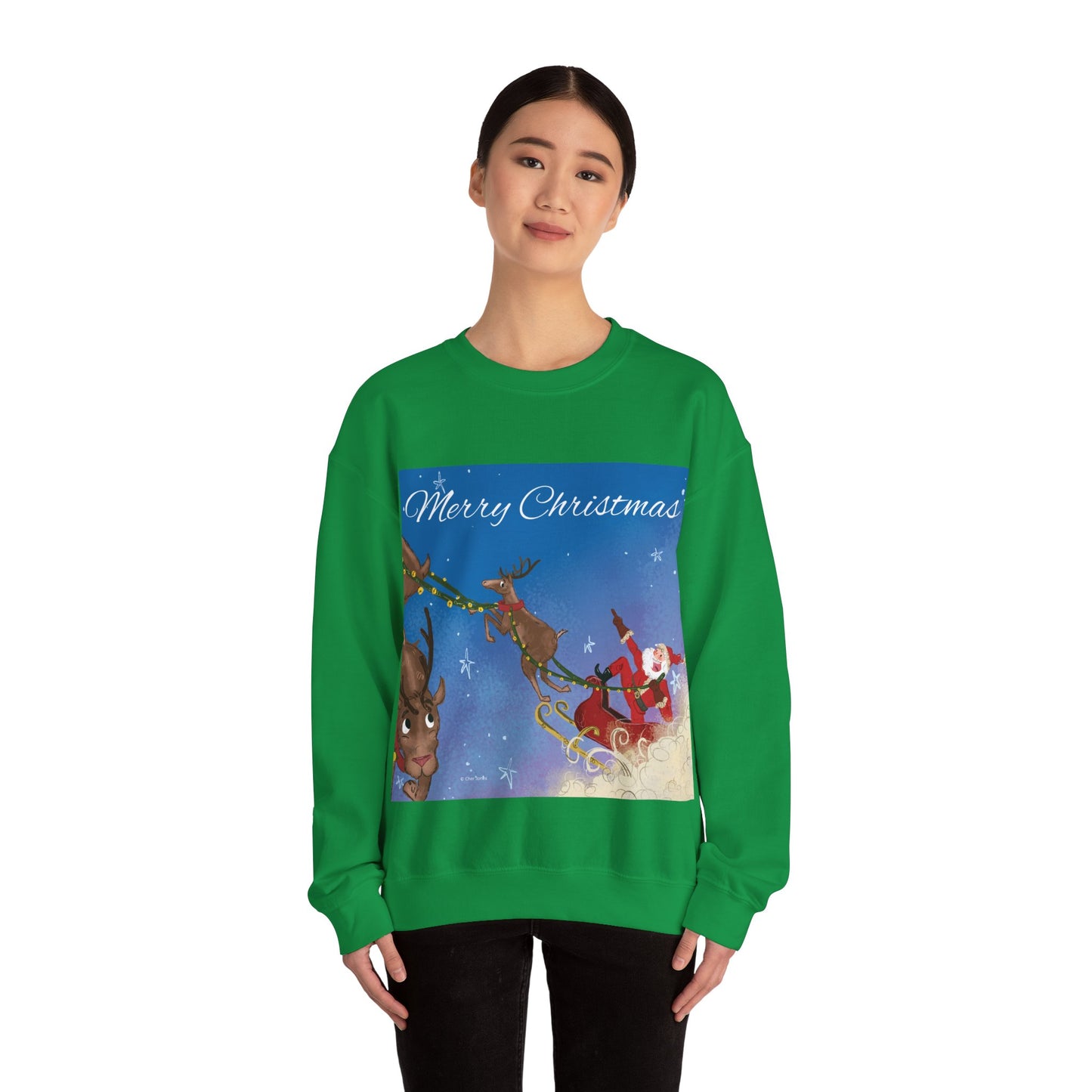 Santa Claus Whispers Unisex Sweatshirt Green